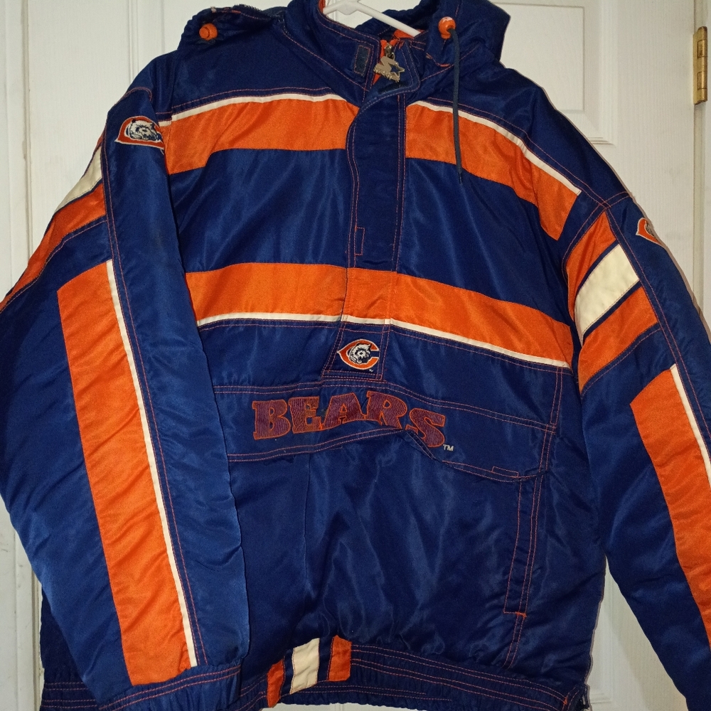 Vtg Starter NFL Chicago Bears Pullover Coat XL